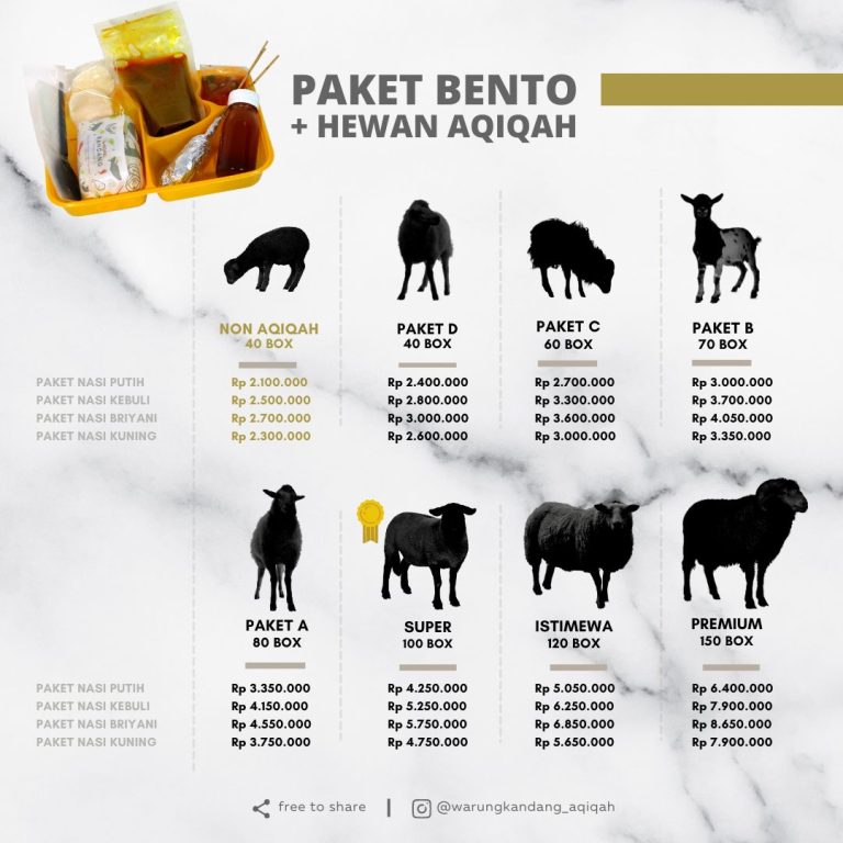 warung kandang aqiqah kambing jantan bekasi anak laki perempuan box bento