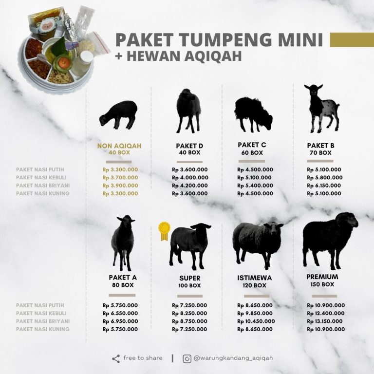 warung kandang aqiqah kambing jantan bekasi anak laki perempuan tumpeng mini